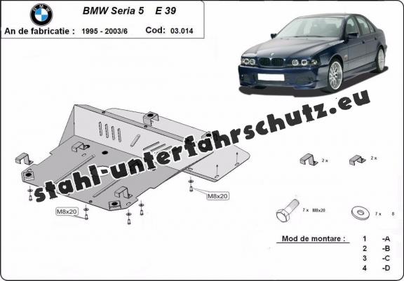 BMW 5 e39 benzin UNTERFAHRSCHUTZ MOTORSCHUTZ CLIPSE Bmw 5er 1995-2003