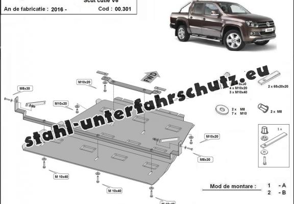 Unterfahrschutz für Getriebe und Differential aus Volkswagen Amarok -  V6 automat
