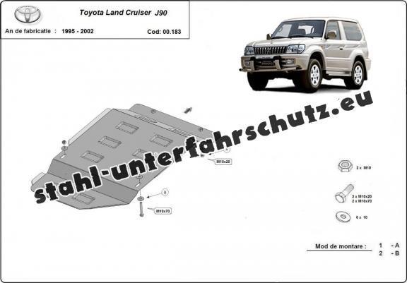 Stahl Getriebe Schutz für Toyota Land Cruiser J90 - nur für 3 türer modell