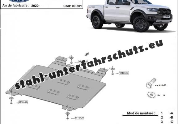 Stahl Getriebe Schutz für Ford Ranger Raptor