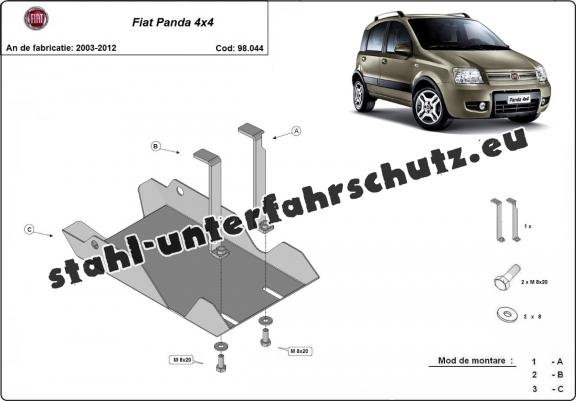 Stahl Differentialschutz für Fiat Panda 4x4