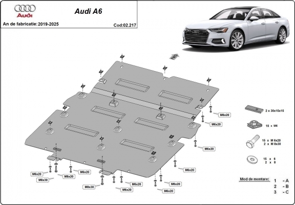 Unterfahrschutz für Motor der Marke Audi A6