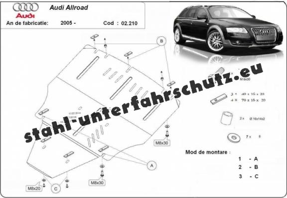 Unterfahrschutz für Motor der Marke Audi A6 Allroad 2 - ohne Seiten