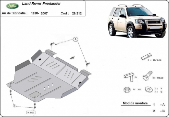 Unterfahrschutz für Motor der Marke Land Rover Freelander 1
