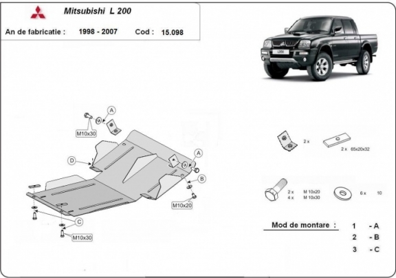 Unterfahrschutz für Motor der Marke Mitsubishi L200