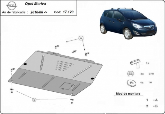 Unterfahrschutz für Motor der Marke Opel Meriva B 