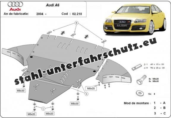 Unterfahrschutz für Motor der Marke Audi A6 mit Seitenklappen