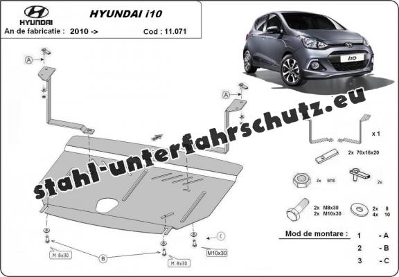 Unterfahrschutz für Motor der Marke Hyundai i10