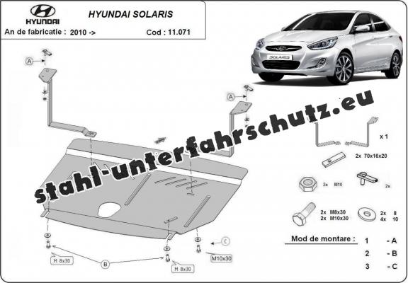 Unterfahrschutz für Motor der Marke Hyundai Solaris