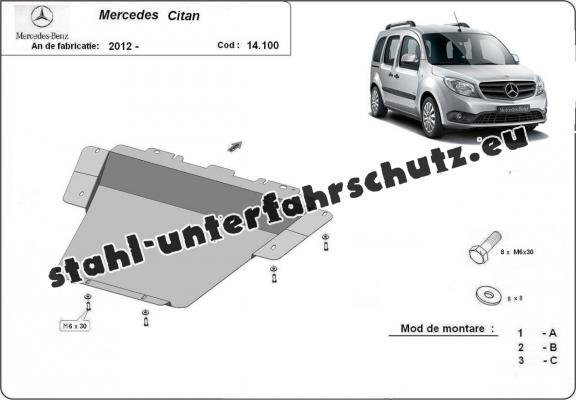Unterfahrschutz für Motor der Marke Mercedes Citan W415