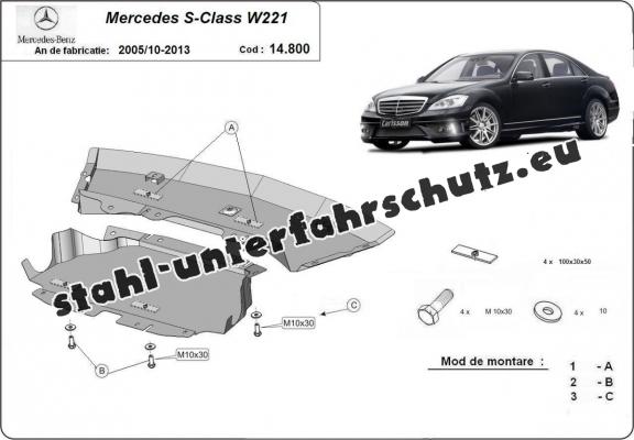 Unterfahrschutz für Motor der Marke Mercedes S-Class W221