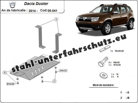Stahl Differentialschutz für  Dacia Duster 4x4