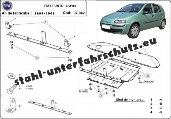 Unterfahrschutz für Motor der Marke Fiat Punto