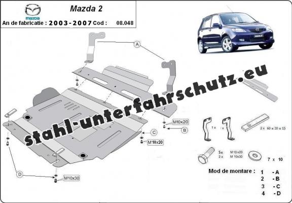 Unterfahrschutz für Motor und Getriebe aus Stahl für  Mazda 2