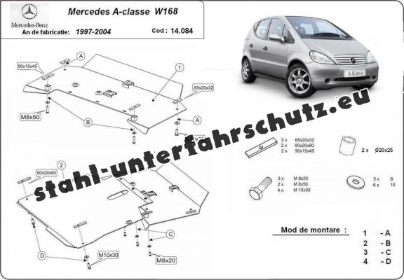 Unterfahrschutz für Motor der Marke Mercedes A-Class W168