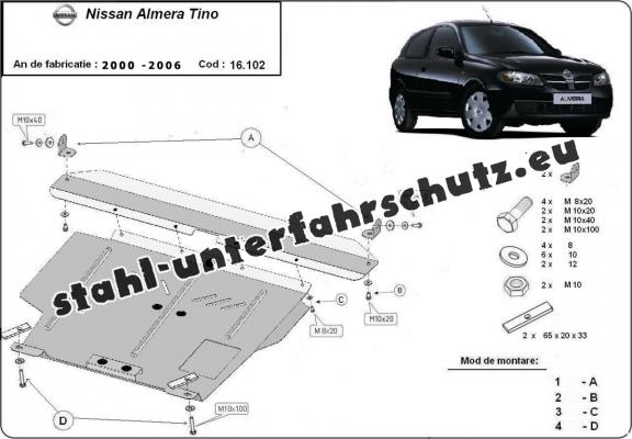 Unterfahrschutz für Motor der Marke Nissan Almera Tino