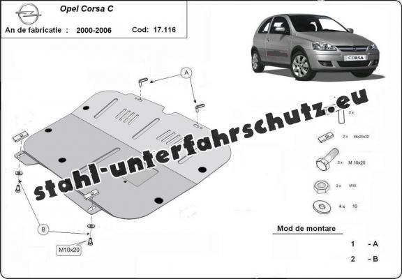 Unterfahrschutz für Motor der Marke Opel Corsa C