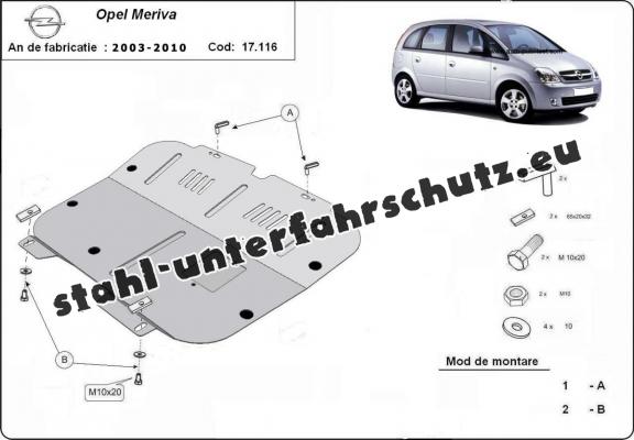 Unterfahrschutz für Motor der Marke Opel Meriva