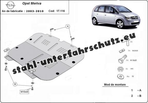 Unterfahrschutz für Motor der Marke Opel Meriva A 