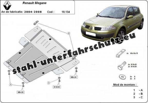 Unterfahrschutz für Motor der Marke Renault Megane 2