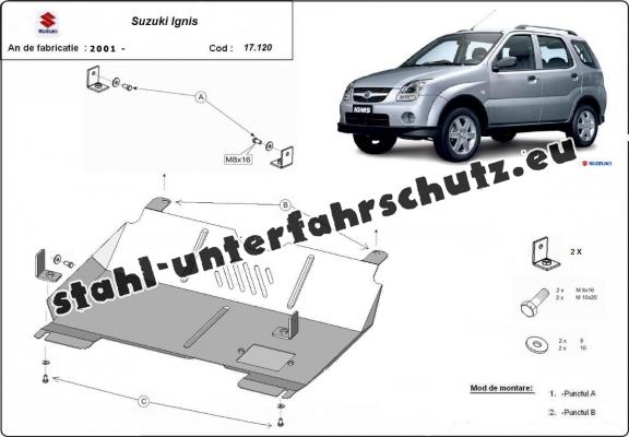 Unterfahrschutz für Motor und Getriebe aus Stahl für  Suzuki Ignis