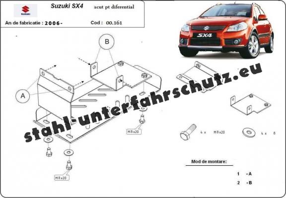 Stahl Differentialschutz für  Suzuki SX 4WD