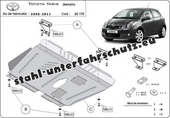 Unterfahrschutz für Motor der Marke Toyota Yaris - Benzin