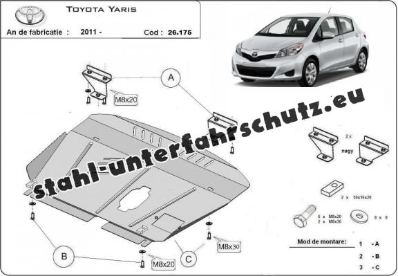 Unterfahrschutz für Motor der Marke Toyota Yaris 