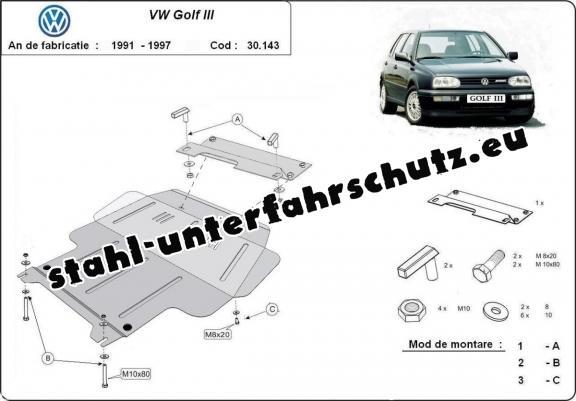 Unterfahrschutz für Motor der Marke VW Golf 3