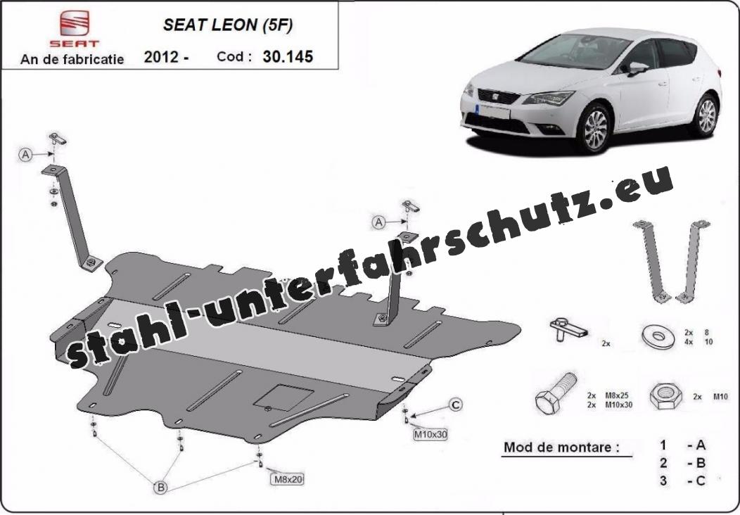 1P1 Unterfahrschutz Motorschutz für SEAT LEON Benziner 06/2005-12/2012