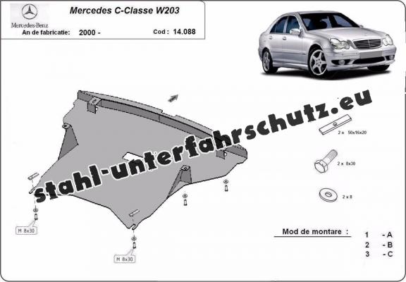Unterfahrschutz für Motor der Marke Mercedes C-Class W203