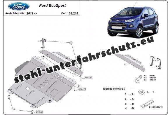 Unterfahrschutz für Motor und Getriebe aus Stahl für    Ford EcoSport