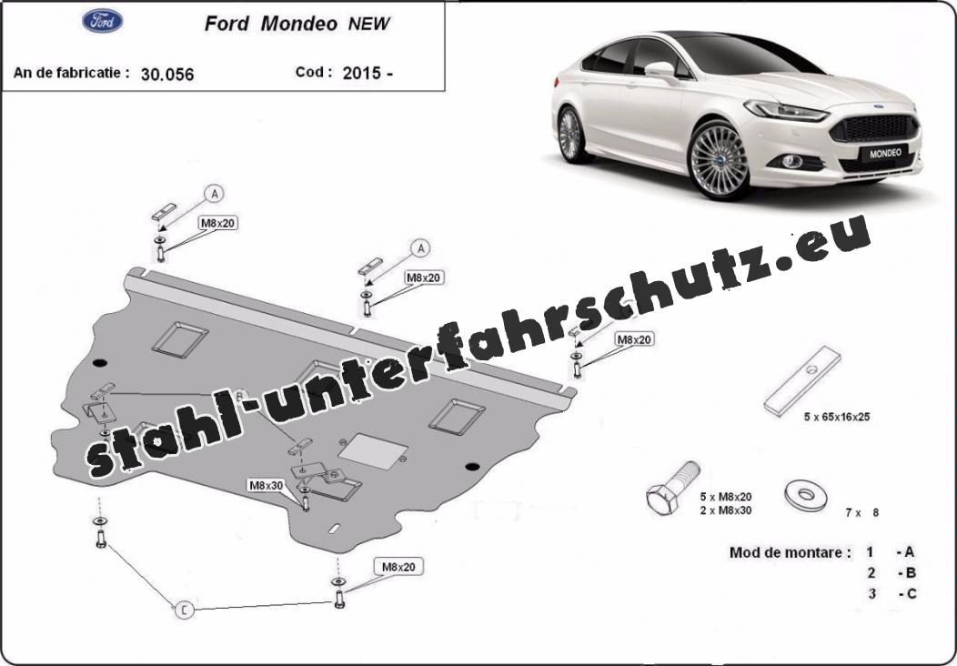 Unterfahrschutz Einbausatz Unterboden Repair Clips für FORD MONDEO