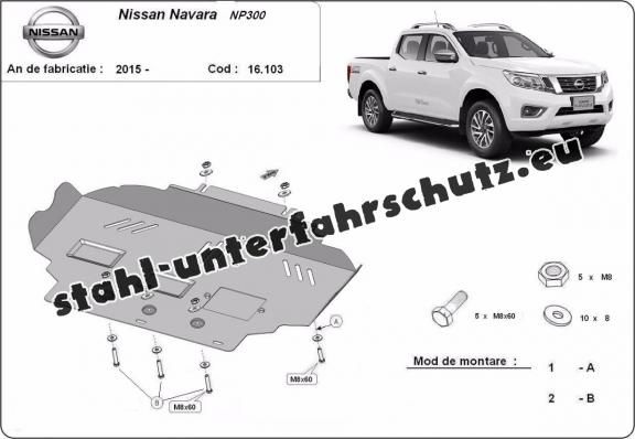 Unterfahrschutz für Motor der Marke Nissan Navara NP300 - D23