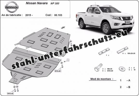 Stahl Getriebe Schutz für Nissan Navara NP300 - D23