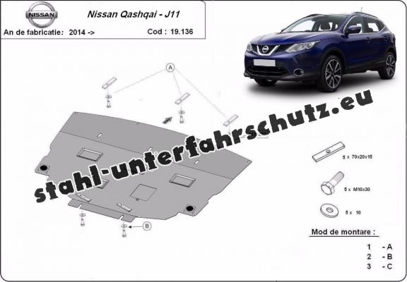 Unterfahrschutz für Motor der Nissan Qashqai J11