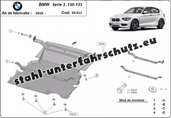 Unterfahrschutz für Motor der Marke BMW Seria 1 F20/F21