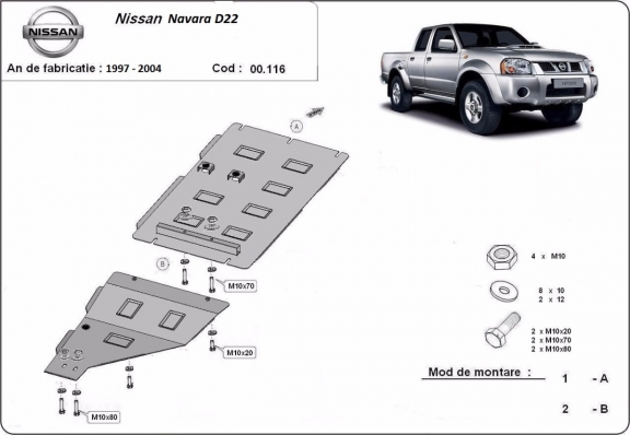 Stahl Getriebe Schutz für Nissan Navara D22