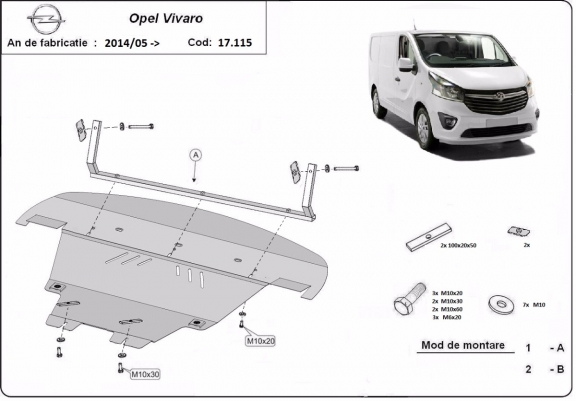 Unterfahrschutz für Motor der Marke Opel Vivaro B 