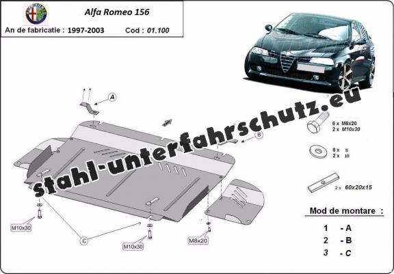 Unterfahrschutz für Motor der Marke Alfa Romeo 156