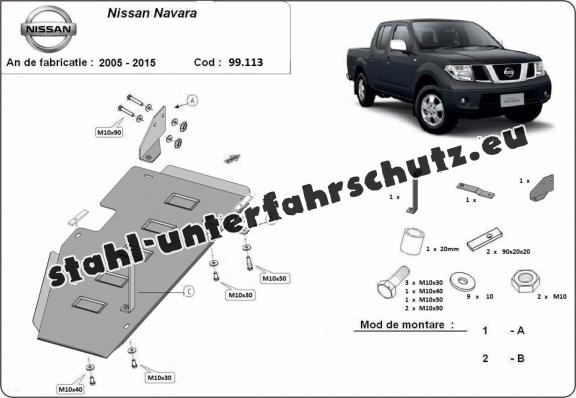 Stahlschutz für Treibstofftank der Marke Nissan Navara D40