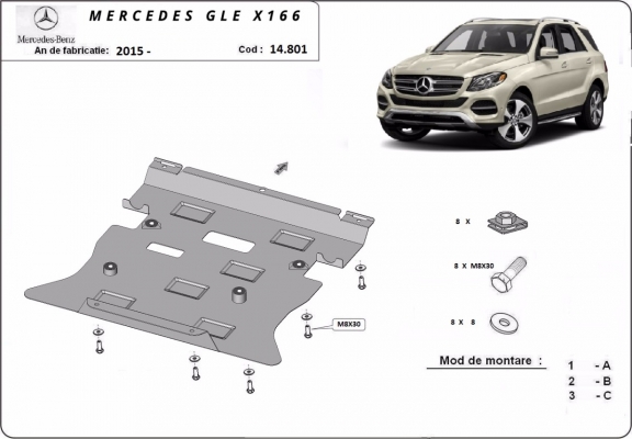 Unterfahrschutz für Motor der Marke Mercedes GLE X166