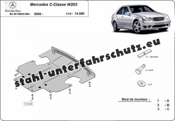 Unterfahrschutz für Motor der Marke Mercedes C-Class W203