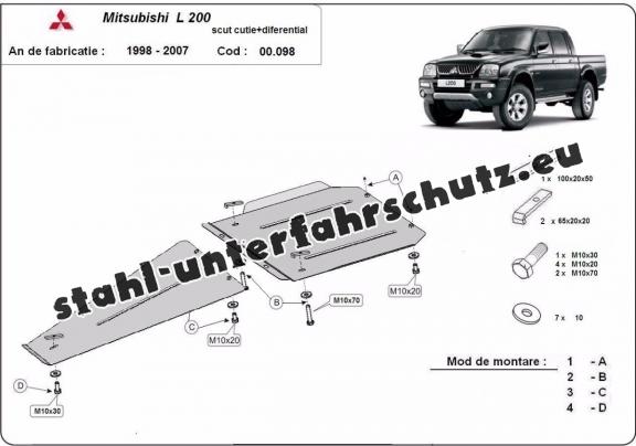 Unterfahrschutz für Getriebe und Differential aus Mitsubishi L 200
