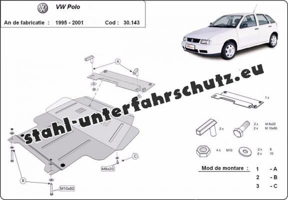 Unterfahrschutz für Motor der Marke Volkswagen Polo - 6N, 6N1, 6K, Classic, Variant