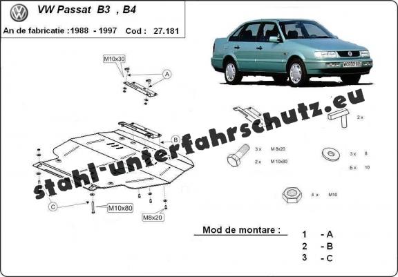 Unterfahrschutz für Motor der Marke Volkswagen Passat - B3, B4 - Diesel