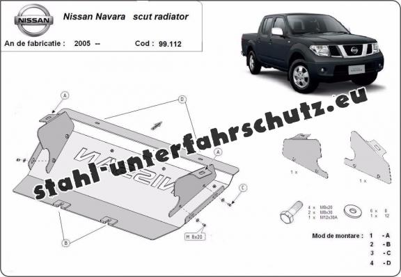 Kühlerschutz für unten aus Stahl für  Nissan Navara
