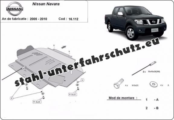 Unterfahrschutz für Motor der Marke Nissan Navara D40