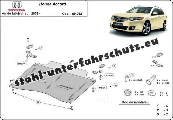 Unterfahrschutz für Motor und Getriebe aus Stahl für  Honda Accord