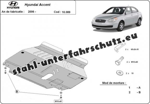Unterfahrschutz für Motor der Marke Hyundai Accent